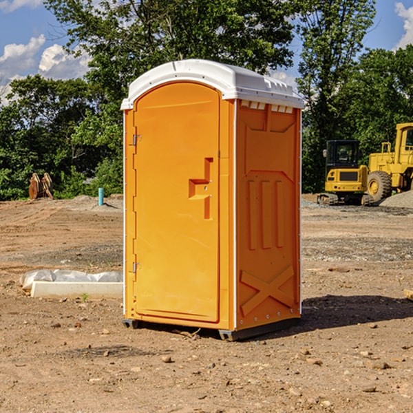 how often are the portable restrooms cleaned and serviced during a rental period in What Cheer